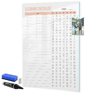 Tableau magnétique effaçable Liste de nettoyage mensuel