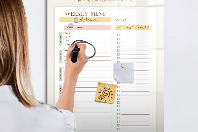 Tableau magnétique effaçable Plan de repas pour chaque semaine
