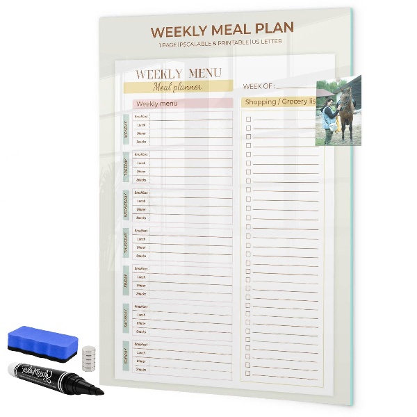 Tableau magnétique effaçable Plan de repas pour chaque semaine