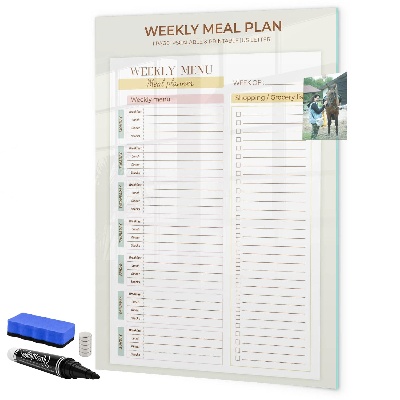 Tableau magnétique effaçable Plan de repas pour chaque semaine
