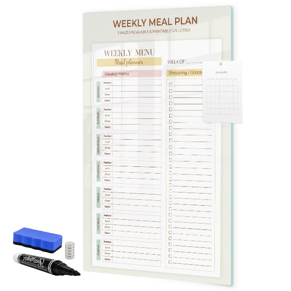 Tableau magnétique effaçable Plan de repas pour chaque semaine