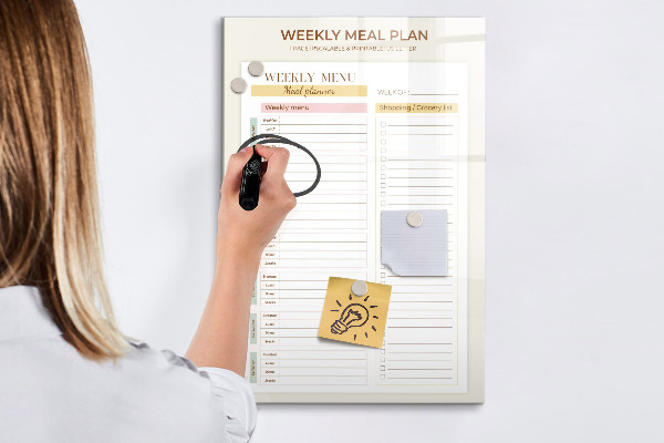 Tableau magnétique effaçable Plan de repas pour chaque semaine