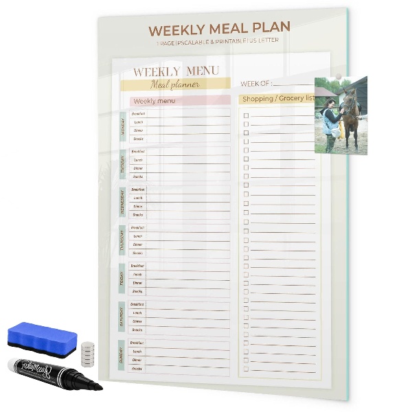 Tableau magnétique effaçable Plan de repas pour chaque semaine