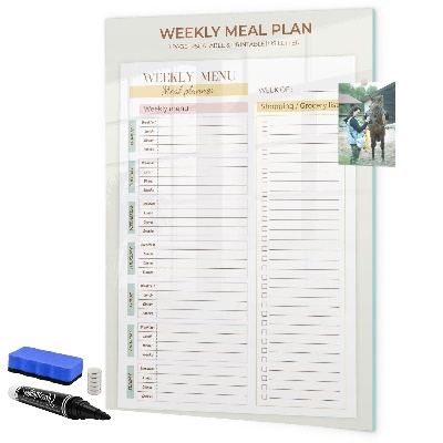 Tableau magnétique effaçable Plan de repas pour chaque semaine