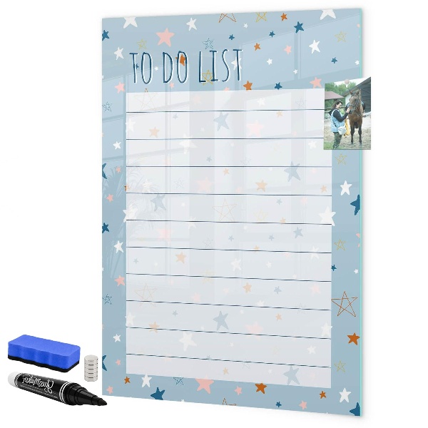 Tableau effaçable magnétique Liste de choses à faire avec espace pour les photos