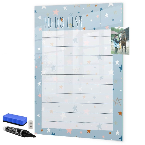 Tableau effaçable magnétique Liste de choses à faire avec espace pour les photos