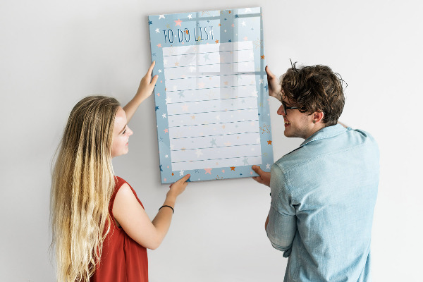 Tableau effaçable magnétique Liste de choses à faire avec espace pour les photos