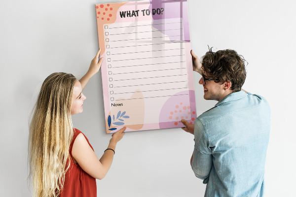 Tableau magnétique effaçable Agenda avec espace pour photos
