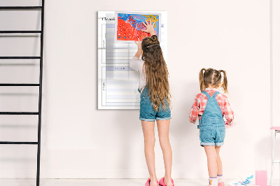 Tableau magnétique effaçable Programme de nettoyage mensuel
