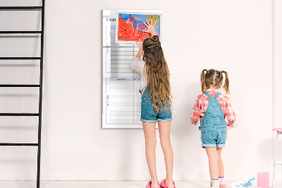 Tableau magnétique effaçable Programme de nettoyage mensuel
