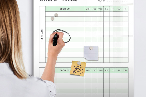 Tableau effaçable magnétique Planificateur de tâches ménagères pour la famille