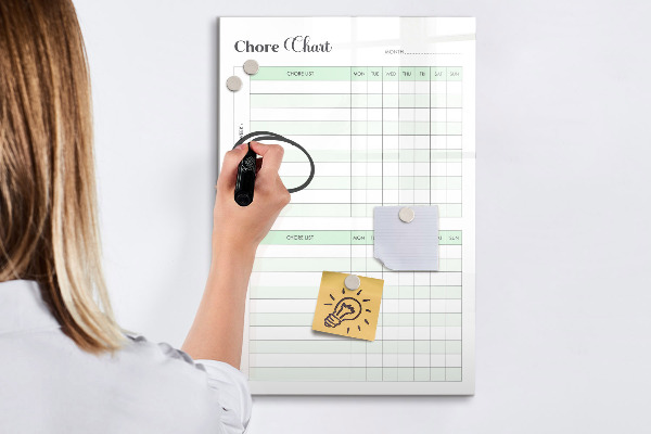 Tableau effaçable magnétique Planificateur de tâches ménagères pour la famille