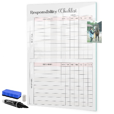 Tableau magnétique effaçable Liste des responsabilités pour chaque mois