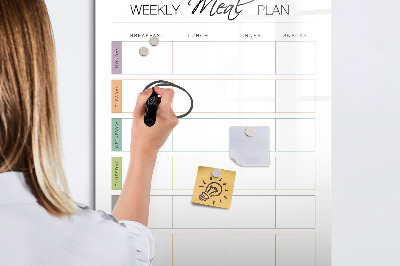 Tableau effaçable magnétique Planificateur de repas pour toute la semaine