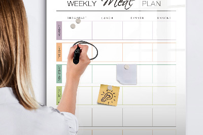 Tableau effaçable magnétique Planificateur de repas pour toute la semaine