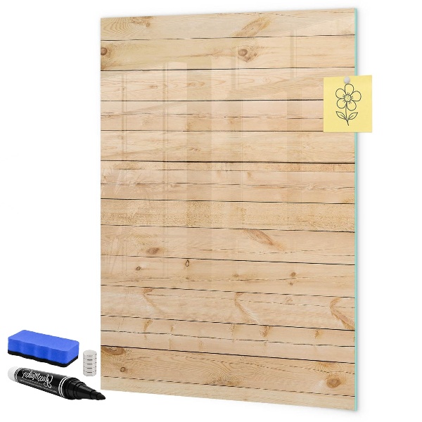 Tableau effaçable magnétique Tableau de notes sur fond en bois