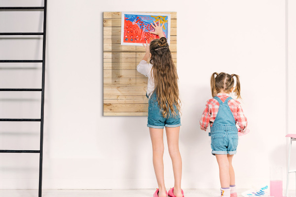 Tableau effaçable magnétique Tableau de notes sur fond en bois