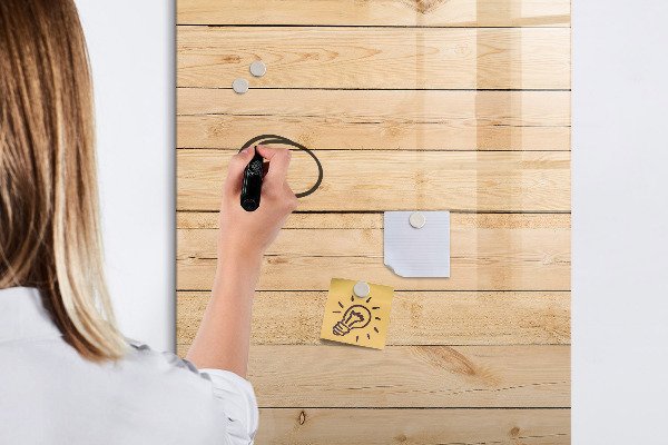 Tableau effaçable magnétique Tableau de notes sur fond en bois