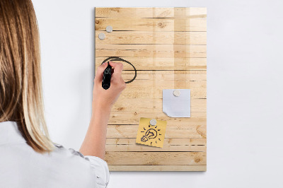 Tableau effaçable magnétique Tableau de notes sur fond en bois