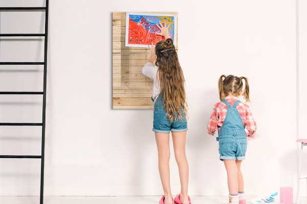 Tableau effaçable magnétique Tableau de notes sur fond en bois