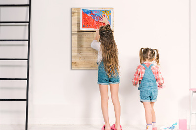 Tableau effaçable magnétique Tableau de notes sur fond en bois