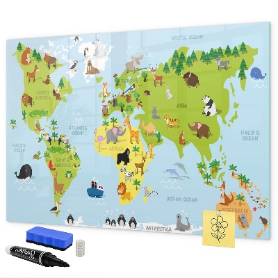Tableau magnétique effaçable Carte interactive avec photos et notes
