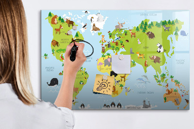 Tableau magnétique effaçable Carte interactive avec photos et notes