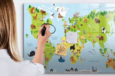 Tableau magnétique effaçable Carte interactive avec photos et notes