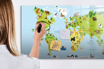 Tableau magnétique effaçable Carte interactive avec photos et notes