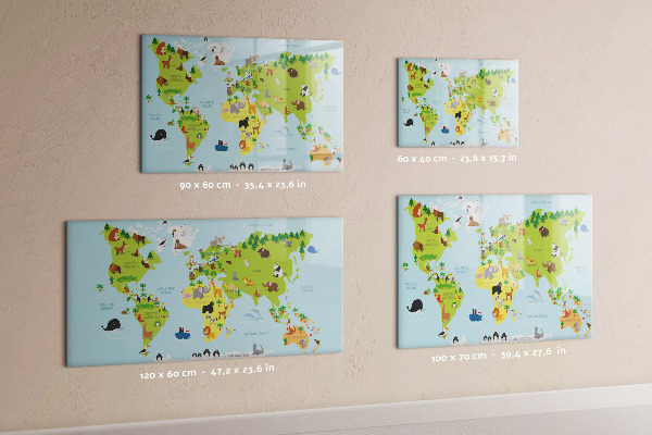 Tableau magnétique effaçable Carte interactive avec photos et notes