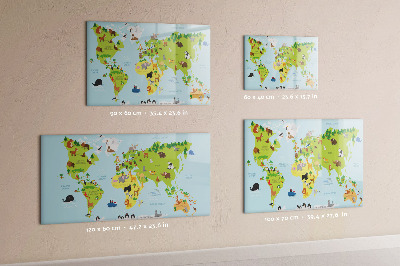 Tableau magnétique effaçable Carte interactive avec photos et notes