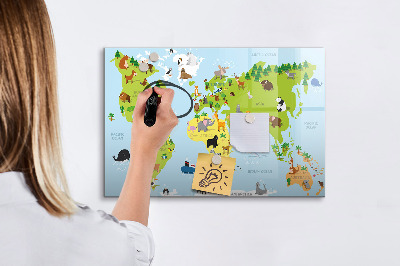 Tableau magnétique effaçable Carte interactive avec photos et notes