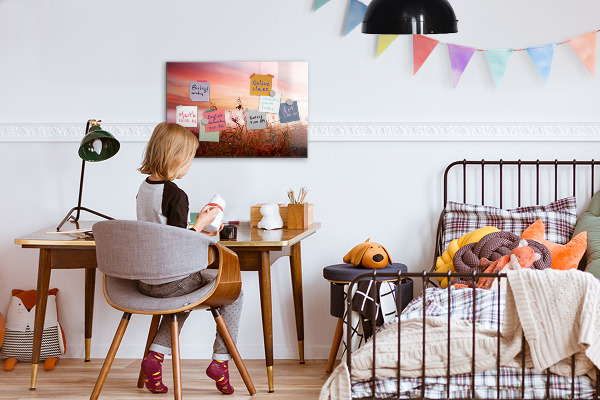 Tableau magnétique effaçable Un espace créatif pour présenter des photos