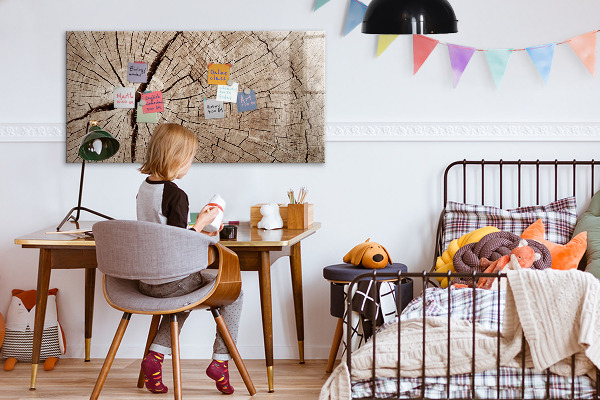 Tableau magnétique effaçable Design naturel avec espace pour les photos