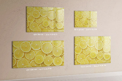 Tableau effaçable magnétique Motif citron avec photos et accessoires