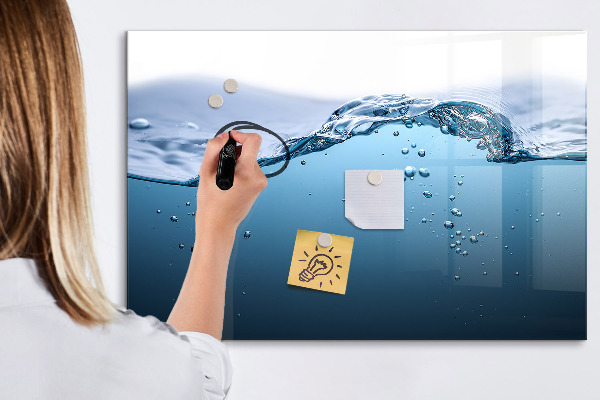 Tableau effaçable magnétique Fond aquatique avec photos et accessoires