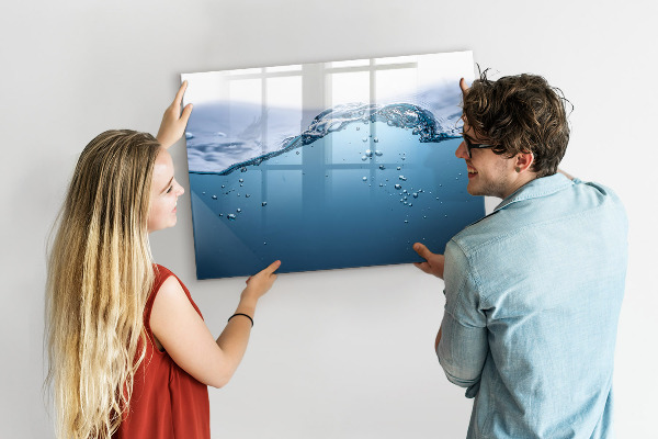Tableau effaçable magnétique Fond aquatique avec photos et accessoires