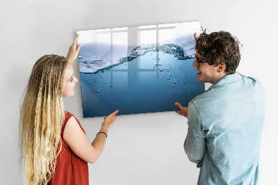 Tableau effaçable magnétique Fond aquatique avec photos et accessoires