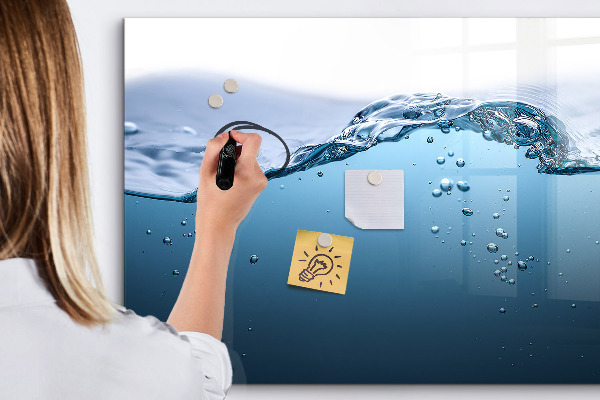 Tableau effaçable magnétique Fond aquatique avec photos et accessoires