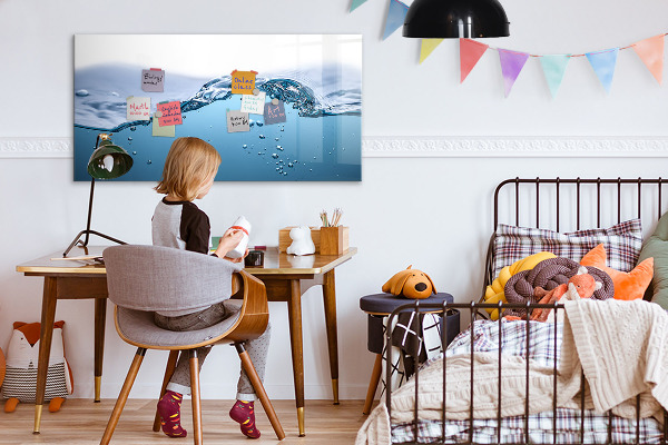 Tableau effaçable magnétique Fond aquatique avec photos et accessoires