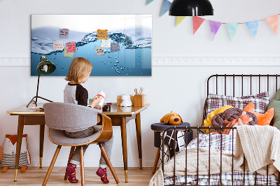 Tableau effaçable magnétique Fond aquatique avec photos et accessoires