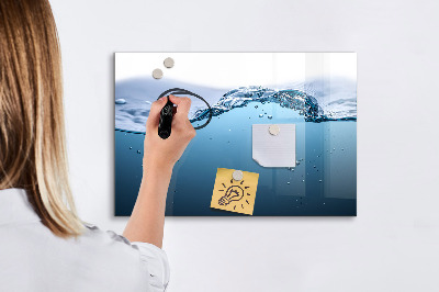 Tableau effaçable magnétique Fond aquatique avec photos et accessoires