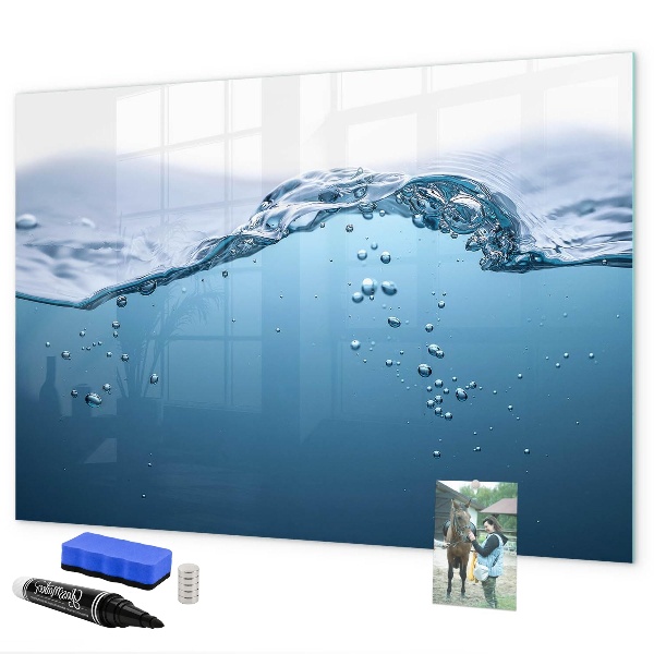 Tableau effaçable magnétique Fond aquatique avec photos et accessoires