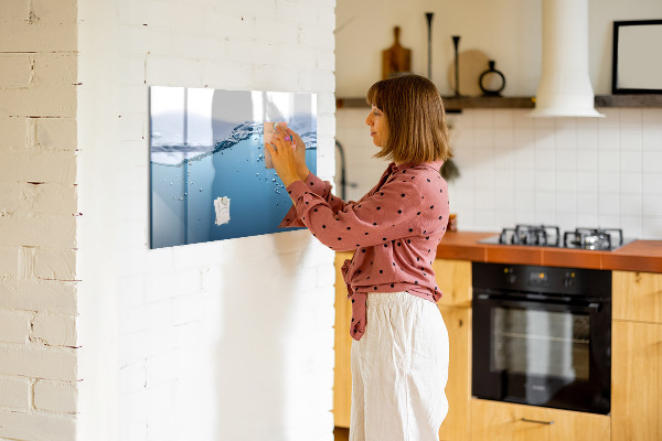 Tableau effaçable magnétique Fond aquatique avec photos et accessoires