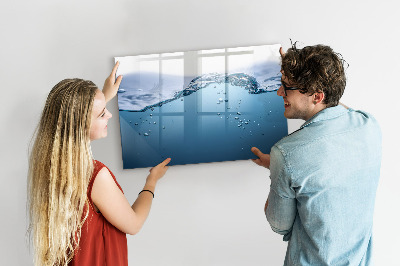 Tableau effaçable magnétique Fond aquatique avec photos et accessoires