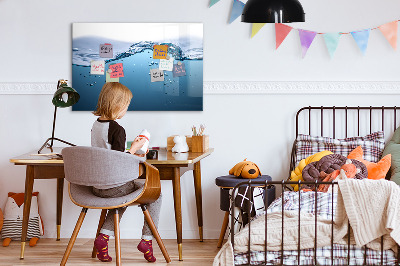 Tableau effaçable magnétique Fond aquatique avec photos et accessoires