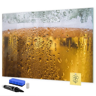 Tableau magnétique effaçable Une bière fraîche chargée de souvenirs personnels