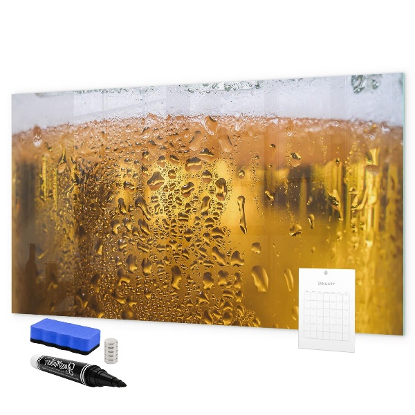 Tableau magnétique effaçable Une bière fraîche chargée de souvenirs personnels