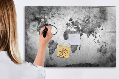 Tableau magnétique effaçable Carte du monde avec photos personnelles