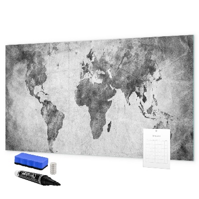 Tableau magnétique effaçable Carte du monde avec photos personnelles